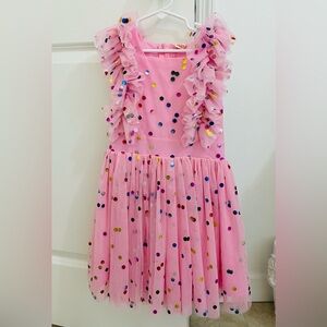 Pink Ruffled Kids Formal Dress